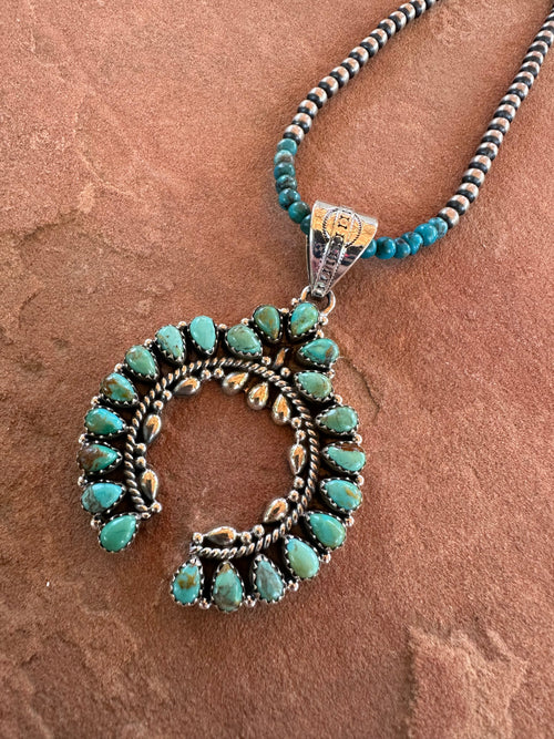 Handmade Sterling Silver & Turquoise Naja Style Pendant