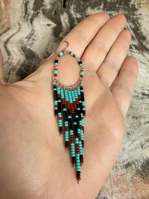 “The Golden Collection”  Desert Dancer Handmade Multi Color Beaded Earrings