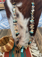 Old Pawn Handcrafted Multi Stone Fetish Beaded 30” Necklace
