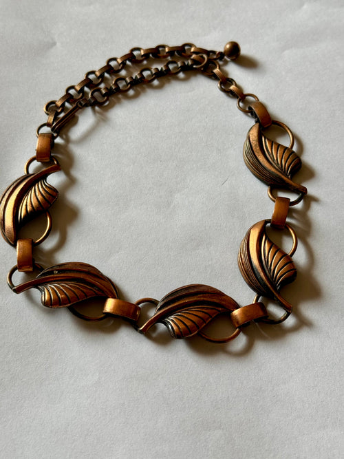 Vintage Handmade Copper Link Bracelet