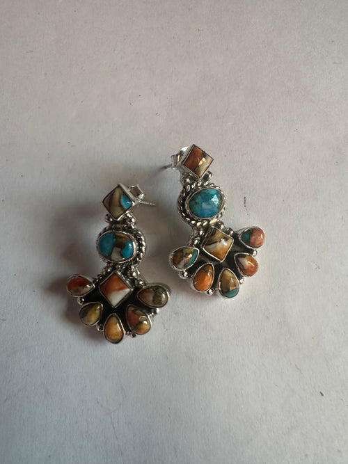 Handmade Spice And Sterling Silver Earrings