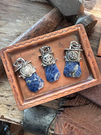 Tularosa Sterling Silver Gem Collector 30” + 2” Beaded Necklace w/ Faceted Sodalite Pendant