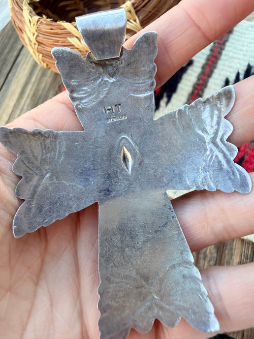 Old Pawn Handcrafted Sterling Silver Cross Pendant