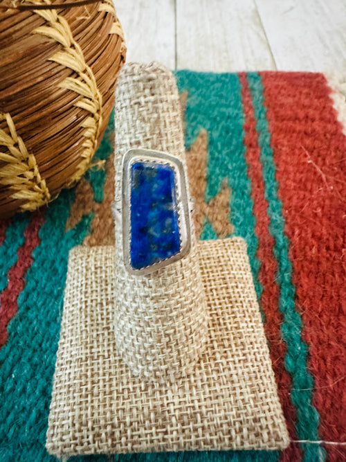Old Pawn Navajo Sterling Silver & Lapis Ring