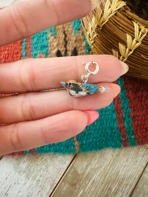 Navajo Hand Carved Blue Mojave Bird Charm