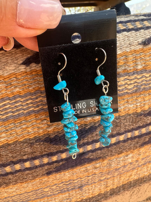 Old Pawn Navajo Sleeping Beauty Chip Dangles