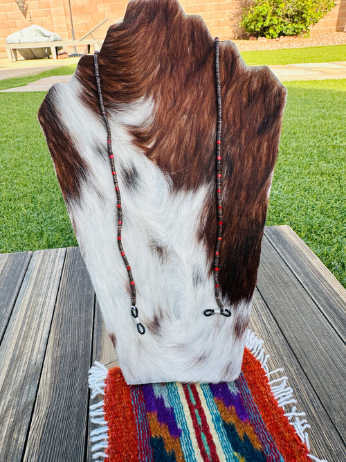 Handcrafted Coral & Heishi Beaded Glasses Strap