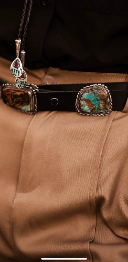 Stunning Handcrafted Sterling Silver and Royston Turquoise Concho Belts by Mary Ann Spencer: Six To Choose From!