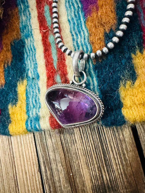 Handcrafted Old Pawn Sterling Silver & Amethyst Pendant