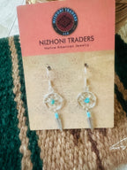 Navajo Turquoise & Sterling Silver Dreamcatcher Earrings