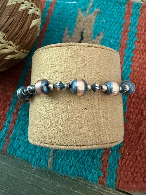 Handcrafted Copper Beaded Bracelet 7.5”