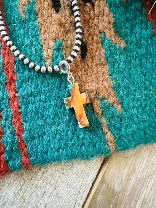 Navajo Hand Carved Spice Cross Charm
