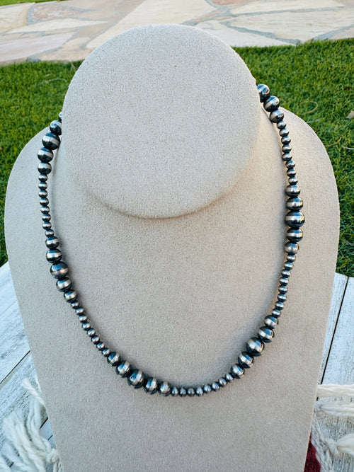 16” Sterling Silver Pearl Beaded Necklace