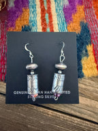 Handcrafted Sterling Silver & Purple Spiny Beaded Dangle Earrings