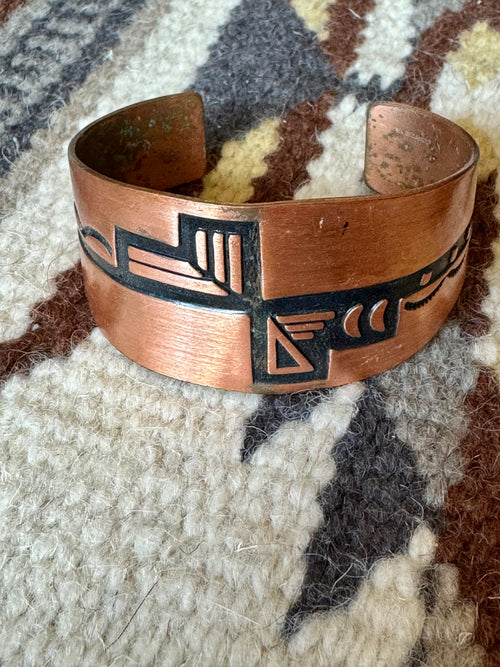 Vintage Handmade Copper Cuff Bracelet