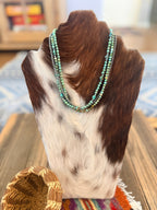 Handcrafted Turquoise and Sterling Silver Pearl Triple-Strand Beaded Necklace