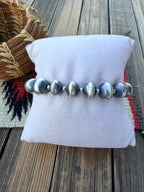 Handcrafted Sterling Silver Beaded Stretch Bracelet