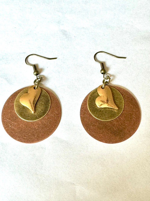 Vintage Handmade Copper Earrings