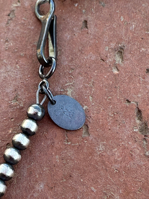 Navajo Sterling Silver & Gold Beaded Necklace 3mm - 5mm