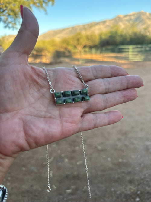 Beautiful Handmade Sterling Silver & Sonoran Gold Turquoise Necklace