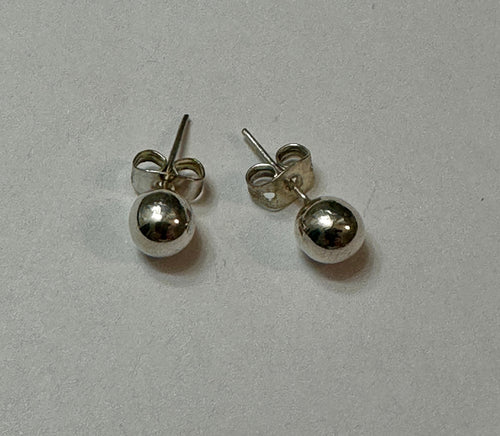 6mm Silver Bead Studs