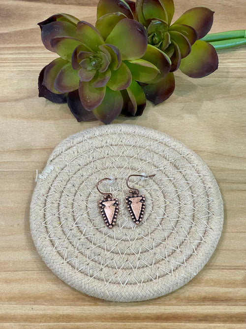 Vintage Handmade Copper Dangle Earrings