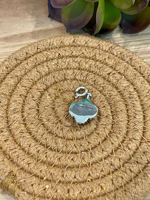 Handmade Sterling Silver & Turquoise Cactus Charm with Signed Nizhoni