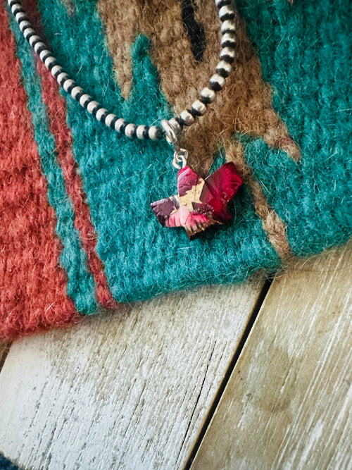 Navajo Hand Carved Rose Dahlia Eagle Charm