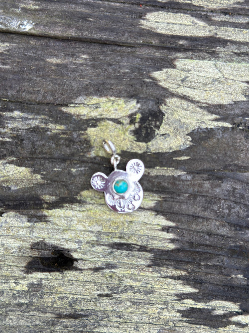 Sterling Silver and Turquoise Teddy Charm