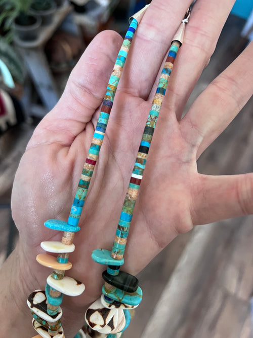 Ronald Chavez Handcrafted Multistone Heishi & Tab Beaded Santo Domingo Necklace