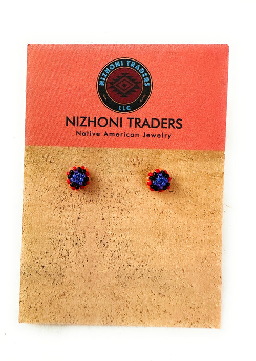 Navajo Handmade Beaded Stud Earrings