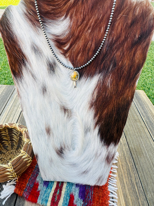 Handcrafted Bumblebee & Sterling Silver Beaded Blossom Necklace
