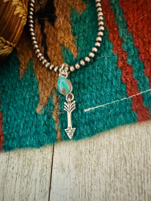 Navajo Turquoise & Sterling Silver Arrow Pendant