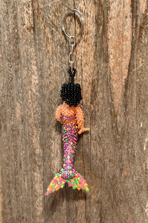 Handmade Beaded Mermaid Keychain