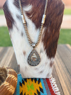 Old Pawn Handcrafted 14K Gold & Sterling Silver Fetish Bear Beaded Necklace