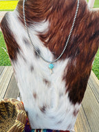 Handcrafted Turquoise & Sterling Silver Beaded Blossom Necklace