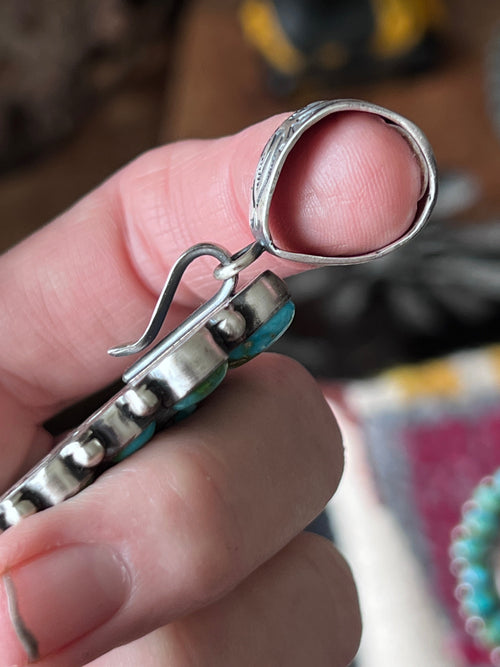 Diane Wylie Sterling Silver, Royston Ribbon & Sonoran Mountain Turquoise Cluster Pendants