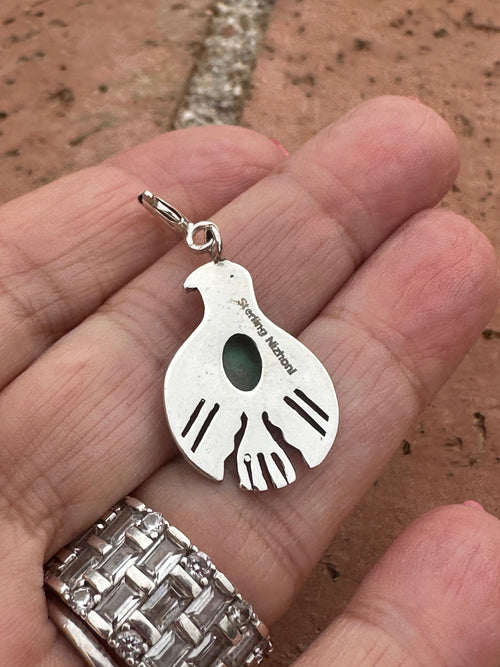 Sterling Silver and Turquoise Mini Thunderbird Charm