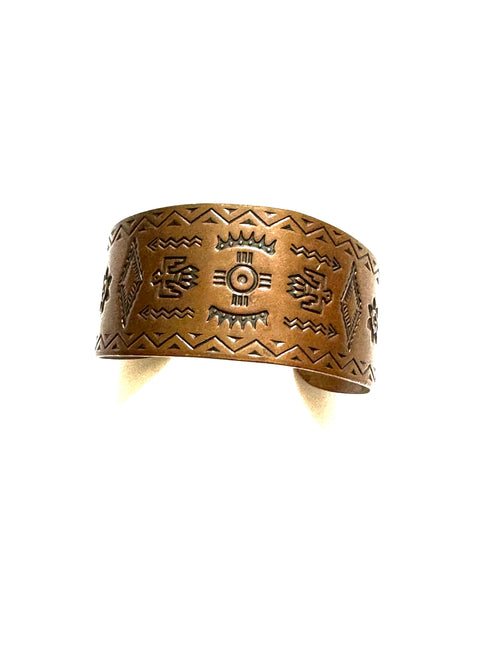 Vintage Handmade Stamped Cuff Bracelet