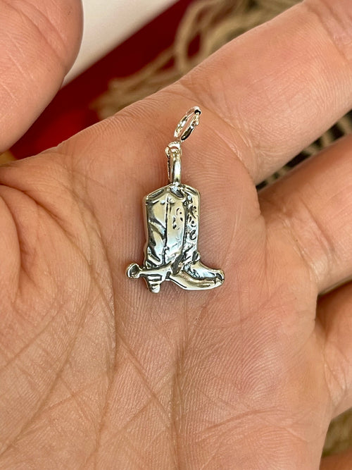 Native Handmade Sterling Silver COWBOY BOOT Charm
