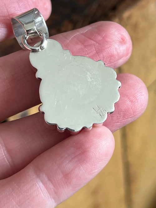 Navajo Made Sterling Silver Gems & Jewels Petite Cluster Pendant by Lucy Jake