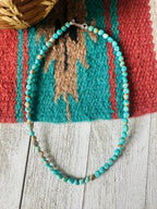 Navajo Turquoise & Sterling Silver Beaded Necklace