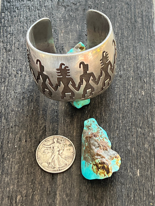 Vintage Sterling Silver Hopi Petroglyph Cuff