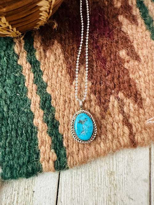 Old Pawn Navajo Turquoise & Sterling Silver Pendant