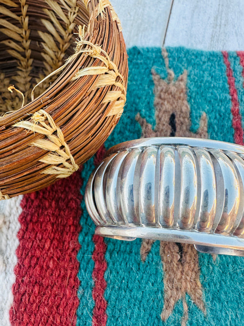 Handcrafted Old Pawn Rolled Sterling Silver Cuff Bracelet