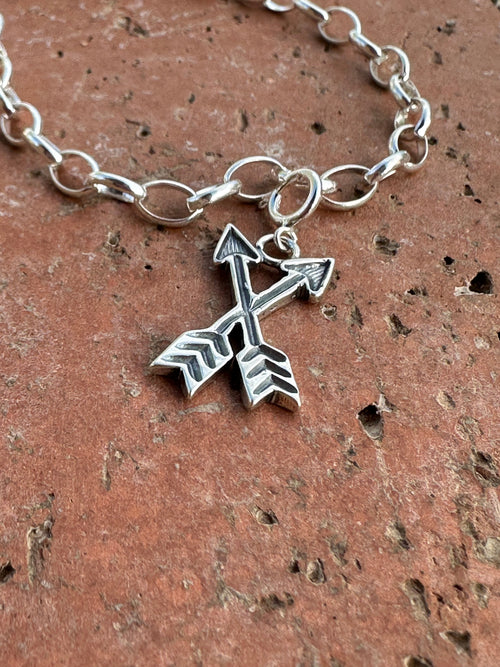 Sterling Silver Double Arrow  Charm