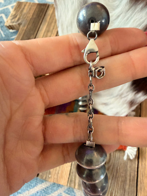 Handcrafted Sterling Silver 16mm Saucer Beaded 18” Necklace