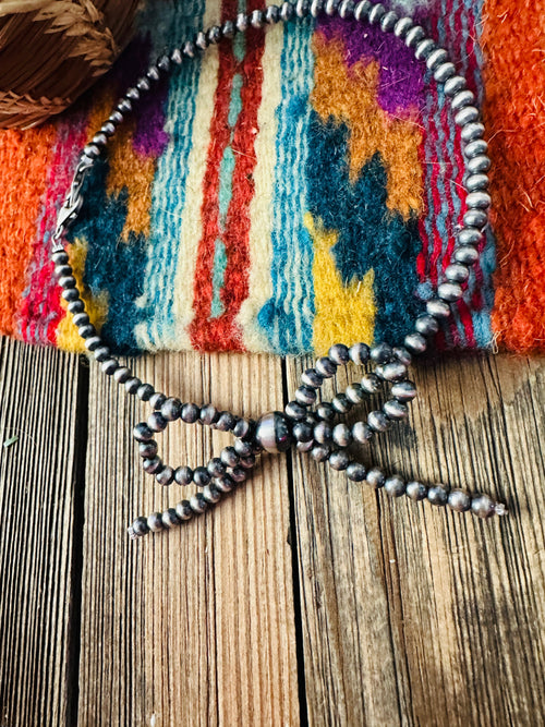 Handcrafted Sterling Silver Beaded Bow Hat Band