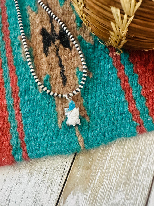 Navajo Hand Carved Blue Mojave Turtle Charm