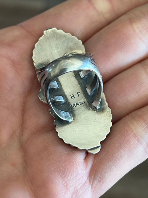 Handcrafted Sterling Silver and Black Onyx Ring by Rosella Paxson, Size 7-1/4